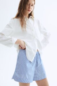 Cotton drawstring shorts