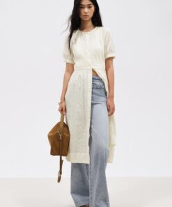 Cotton dress with front buttons